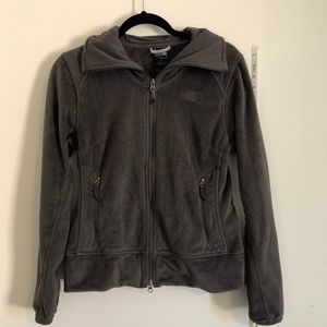 The North Face light weight Fuzzy gray  jacket. Size small